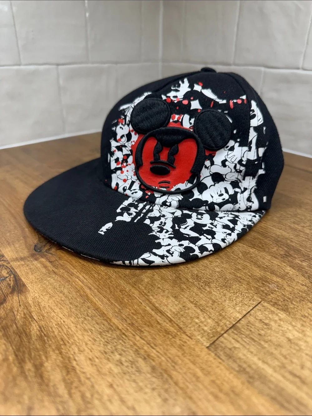 Disney Parks Authentic Original Angry Mickey Youth Flat Brim Hat